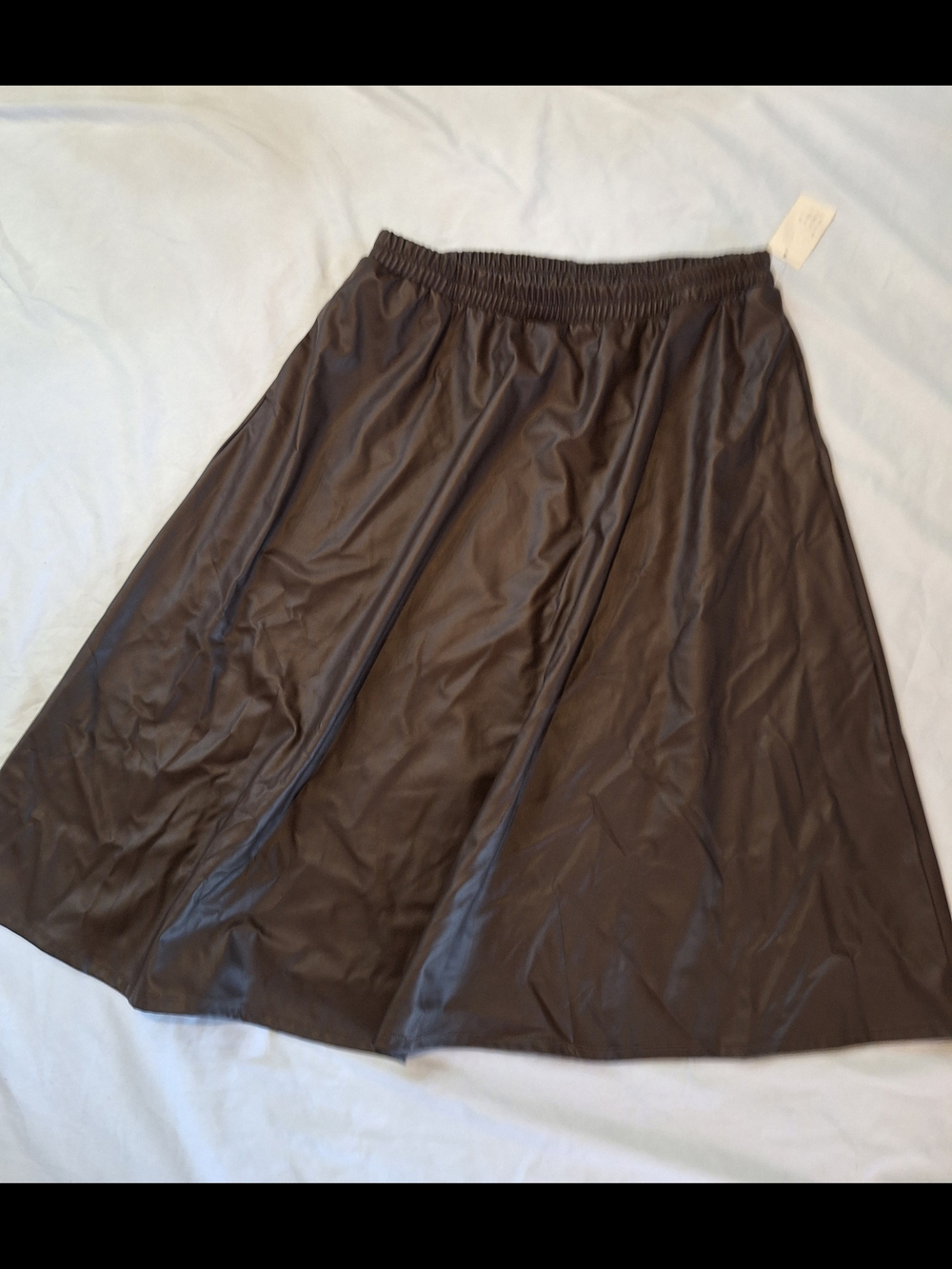 a new day Black A-Line Faux Leather Skirt
